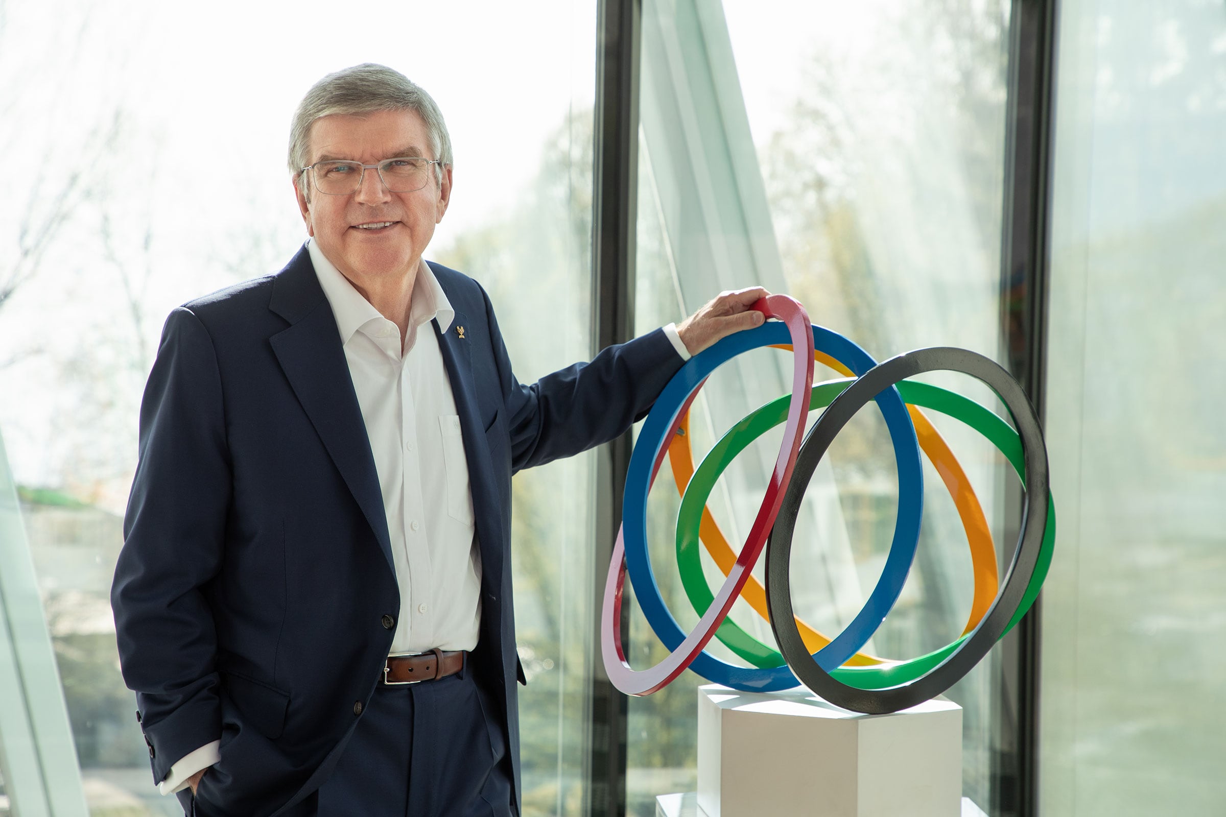Le président du CIO Thomas Bach à la Maison Olympique, Lausanne