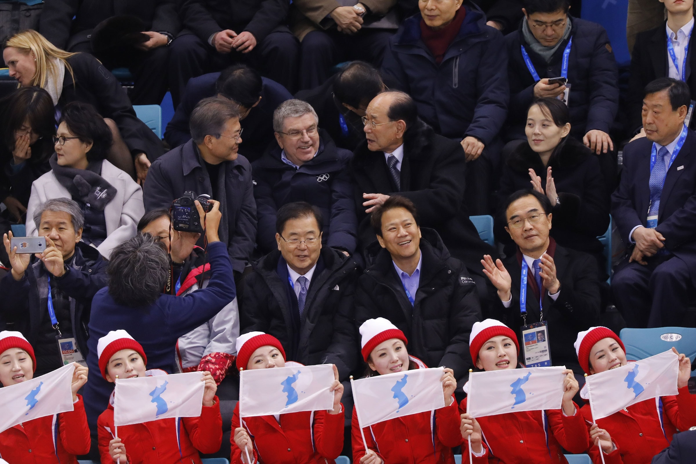 Le président du CIO Thomas Bach aux Jeux Olympiques d'hiver de PyeongChang 2018.