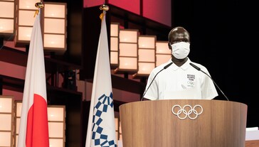 Yiech Pur Biel, représentant des athlètes de l'équipe olympique des réfugiés du CIO Tokyo 2020