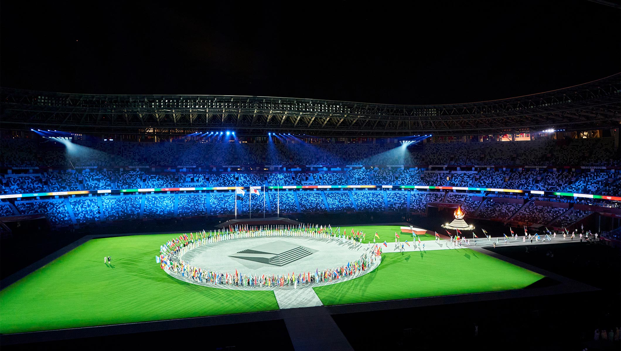 剛結束的2020東京奧運會空無觀眾的閉幕典禮。（取自國際奧會網站）