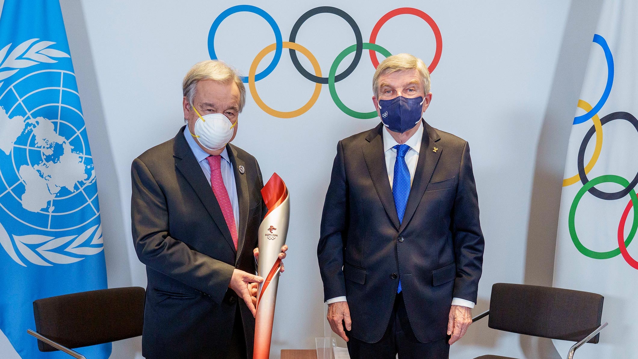 IOC President Thomas Bach and United Nations Secretary-General António Guterres