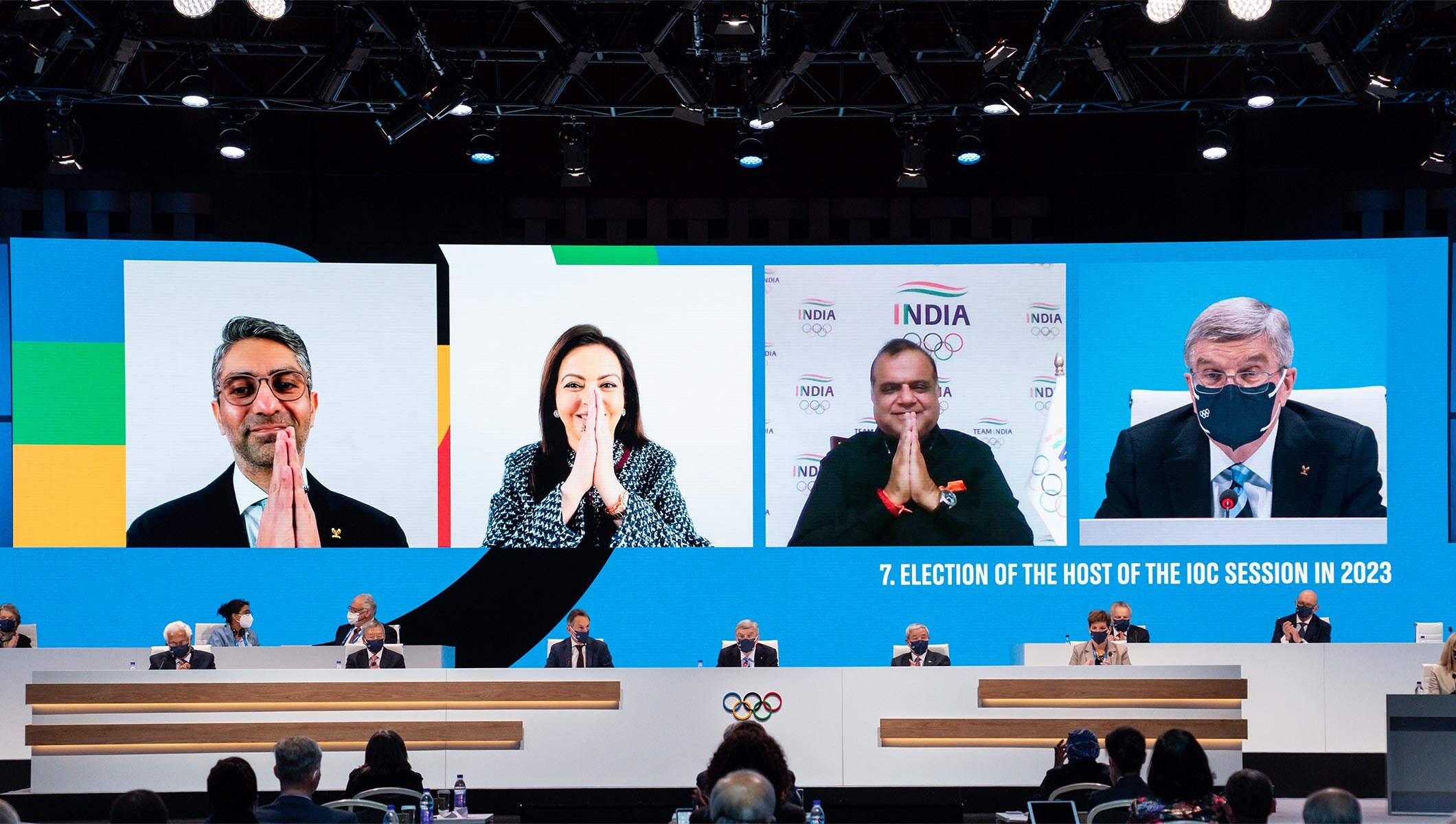 Voting takes place to decide if Mumbai will host the 2023 session, during the 139th IOC Session