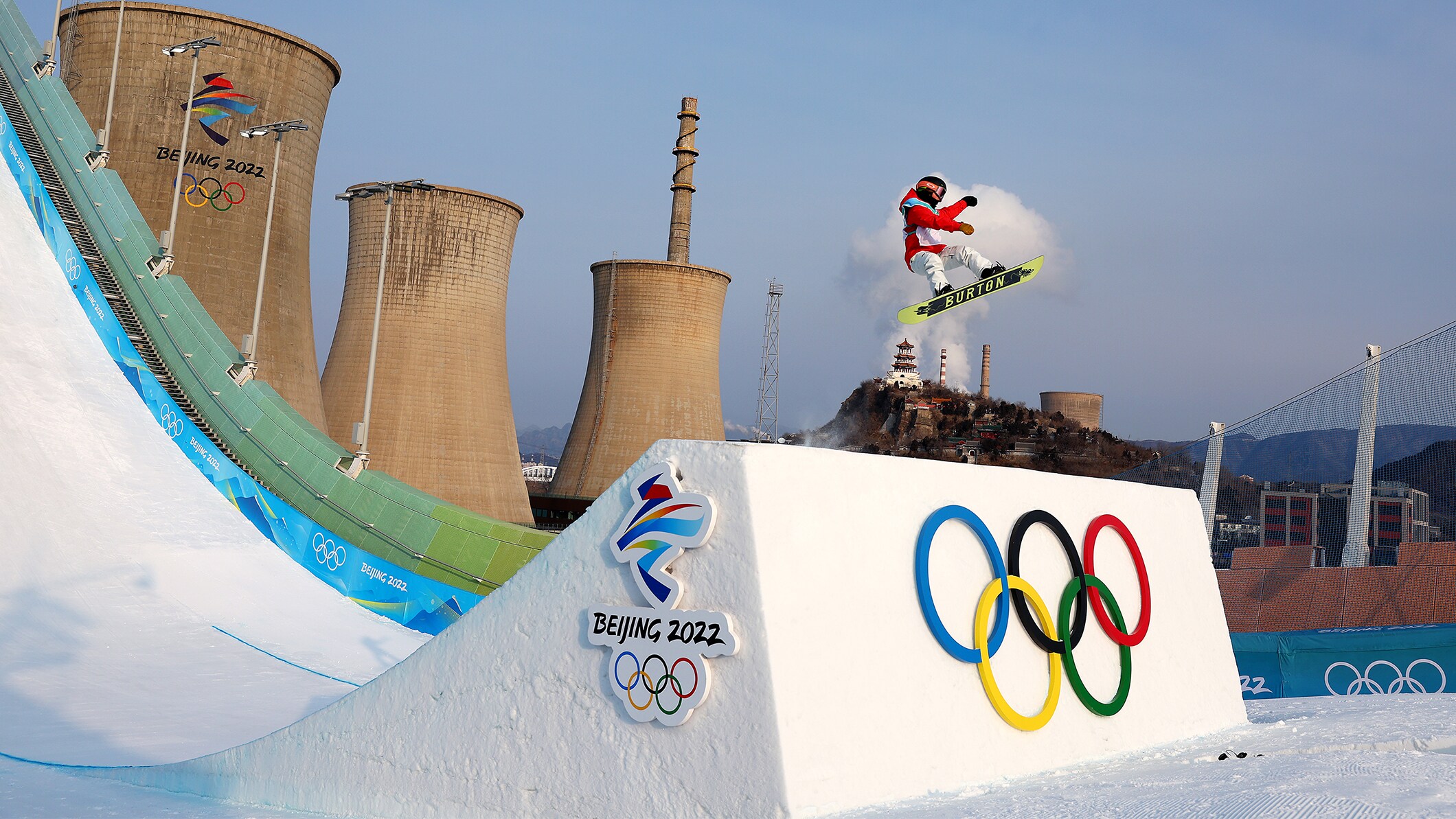 Reira Iwabuchi of Team Japan performs a trick during the Women's Snowboard Big Air final
