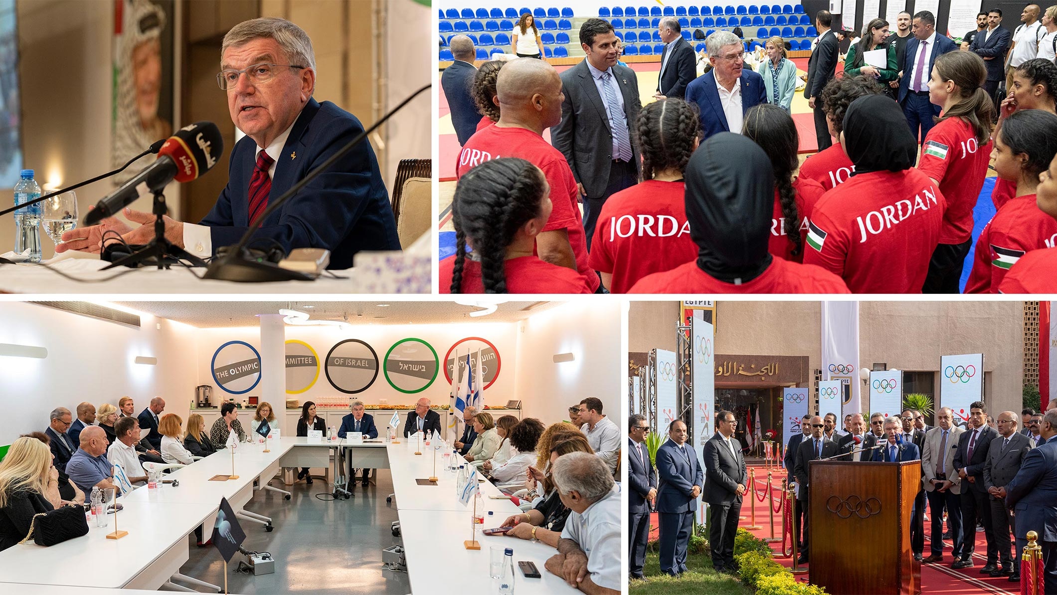 IOC President Bach visits National Olympic Committees of Jordan, Palestine, Israel and Egypt