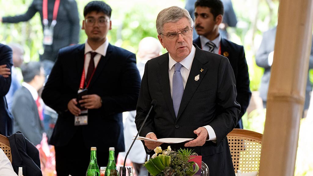 IOC President Thomas Bach attends the G20 summit in Bali and addresses the G20 Leaders