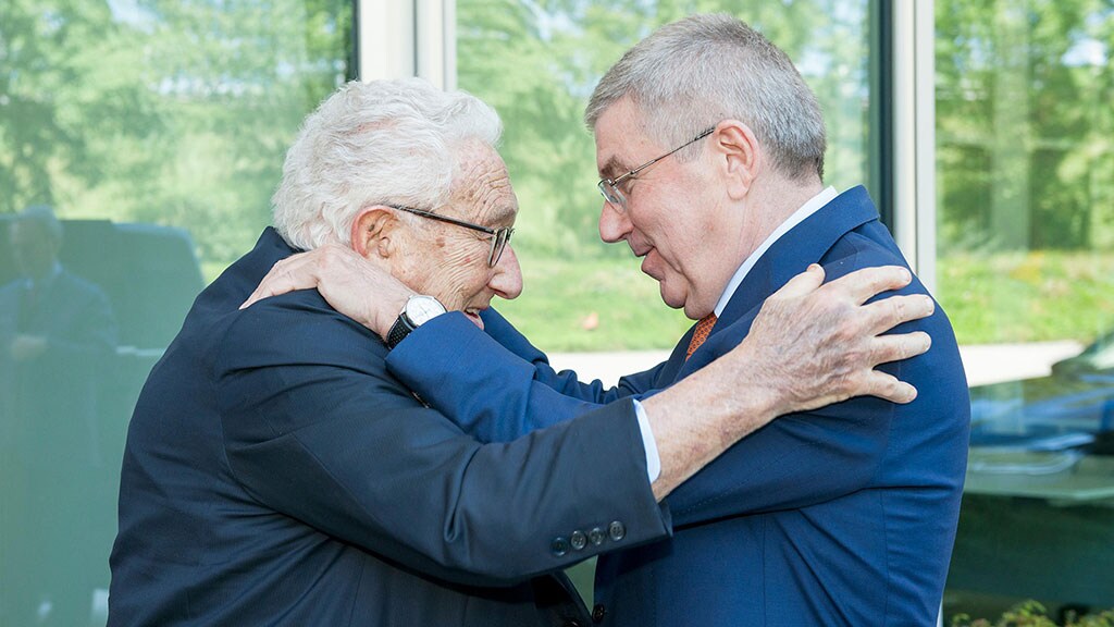 Henry Kissinger and IOC President Thomas Bach