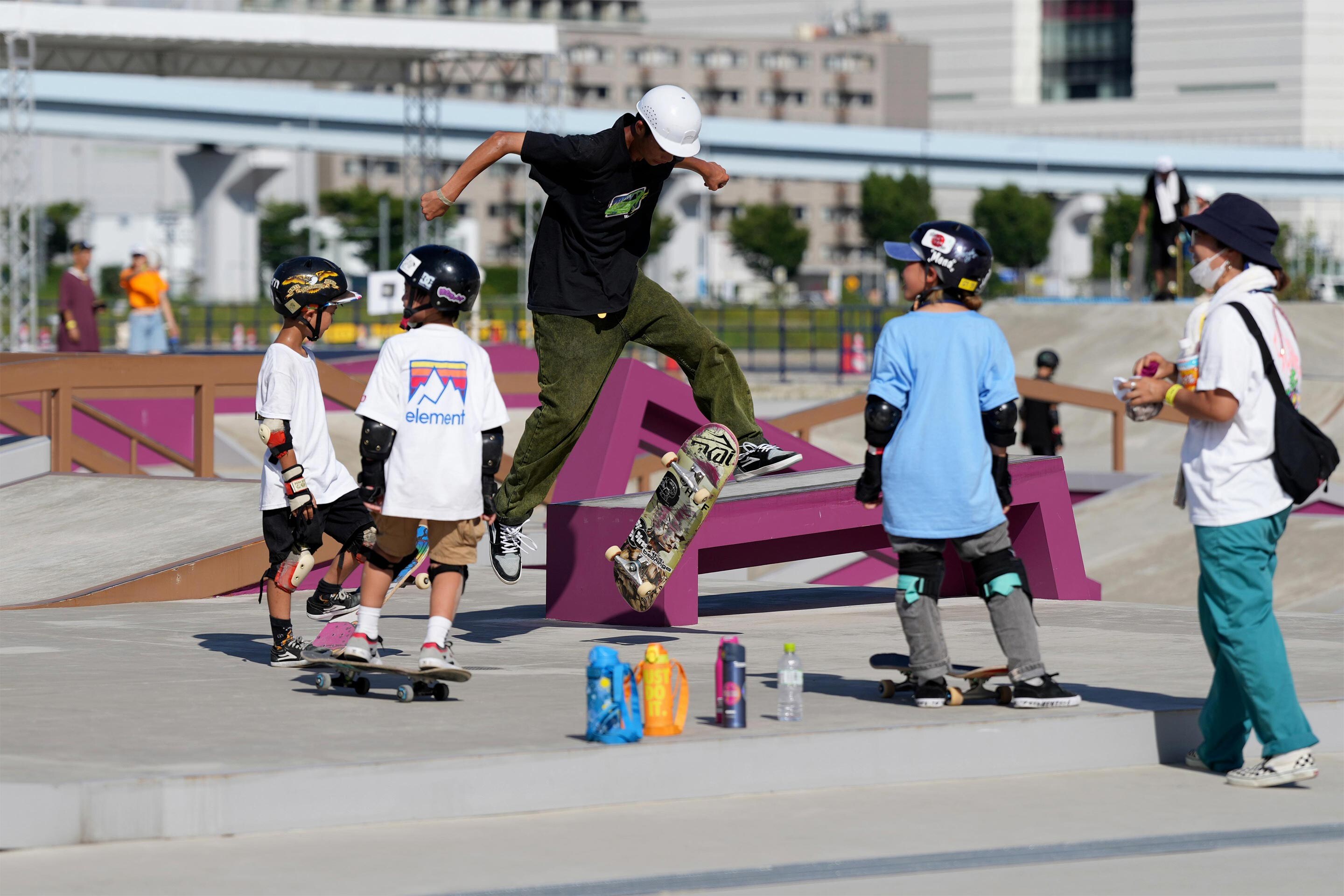 Youth skateboarding at an Urban Sports park