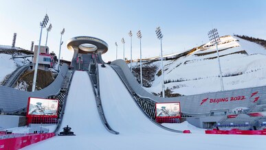 Zhangjiakou Ski Jump venue during Beijing 2022 Olympic Winter Games