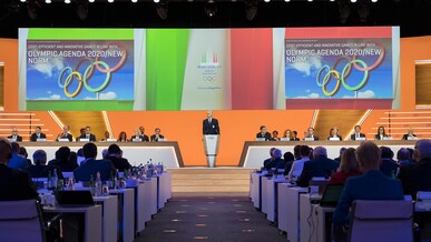 134th IOC Session, Lausanne, 2019 - Presentation of the bid cities for organising 2026 Winter OG, Milano-Cortina. The Milano-Cortina delegation.
