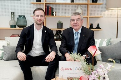 Airbnb Co-Founder Joe Gebbia and IOC President Thomas Bach