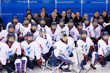 IOC President Thomas Bach meets Unified Korean Women’s Ice Hockey team